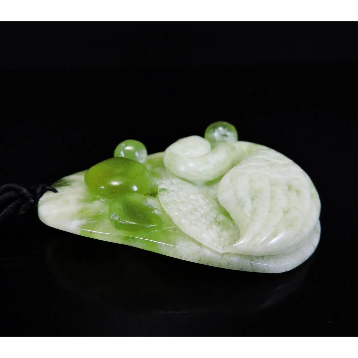 100% Natural Hand-Carved Jade Pendant Jadeite Necklace Swan & Coin