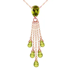 14K Solid Rose Gold Briolette Peridot Necklace Class