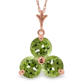 14K Solid Rose Gold Peridot Necklace Certified New