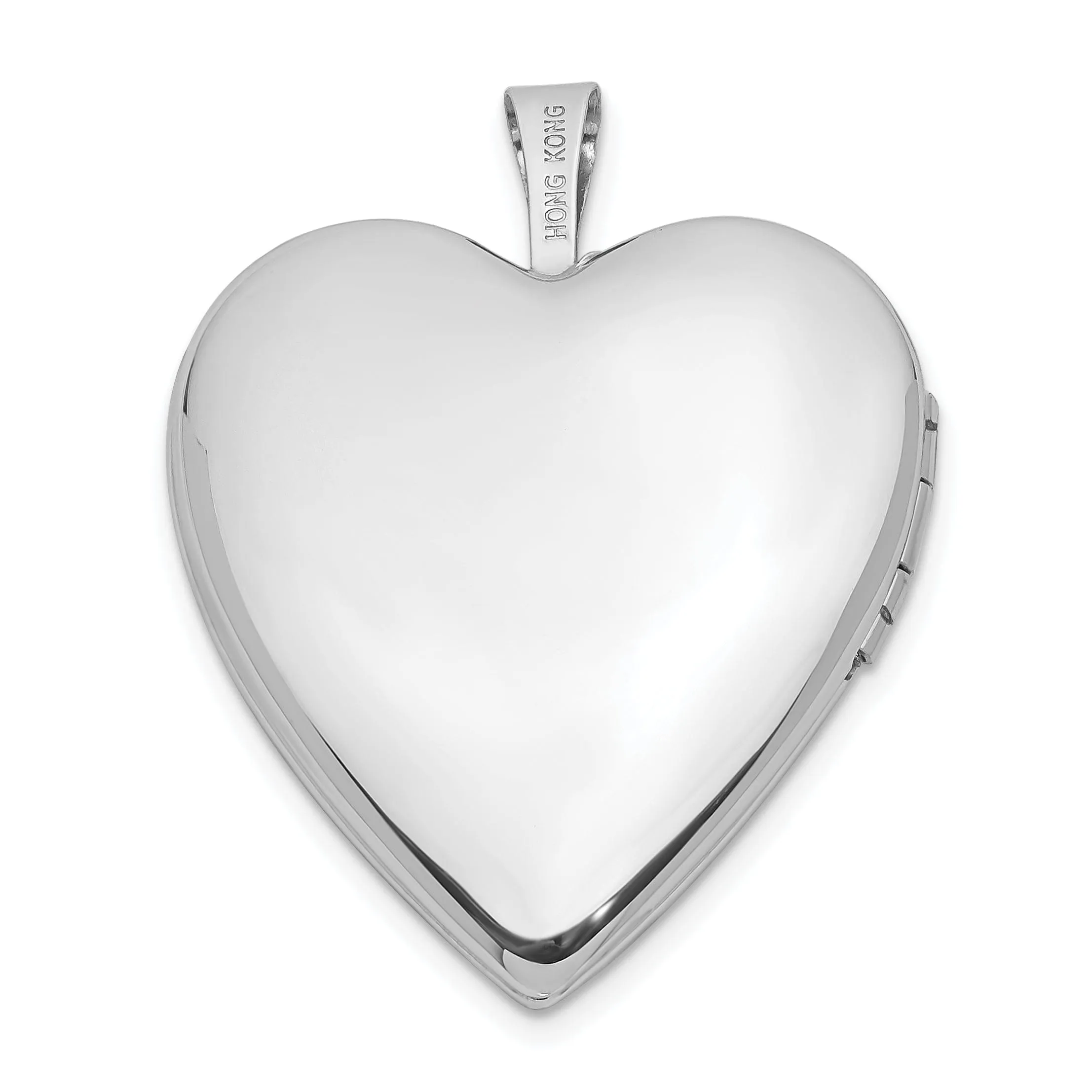 14k White Gold 20MM Rose I Love You Heart Locket