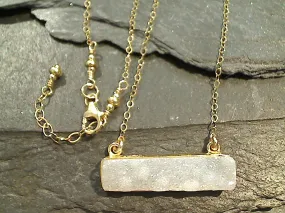 14" - 15" Druzy Quartz, Gold Filled Necklace