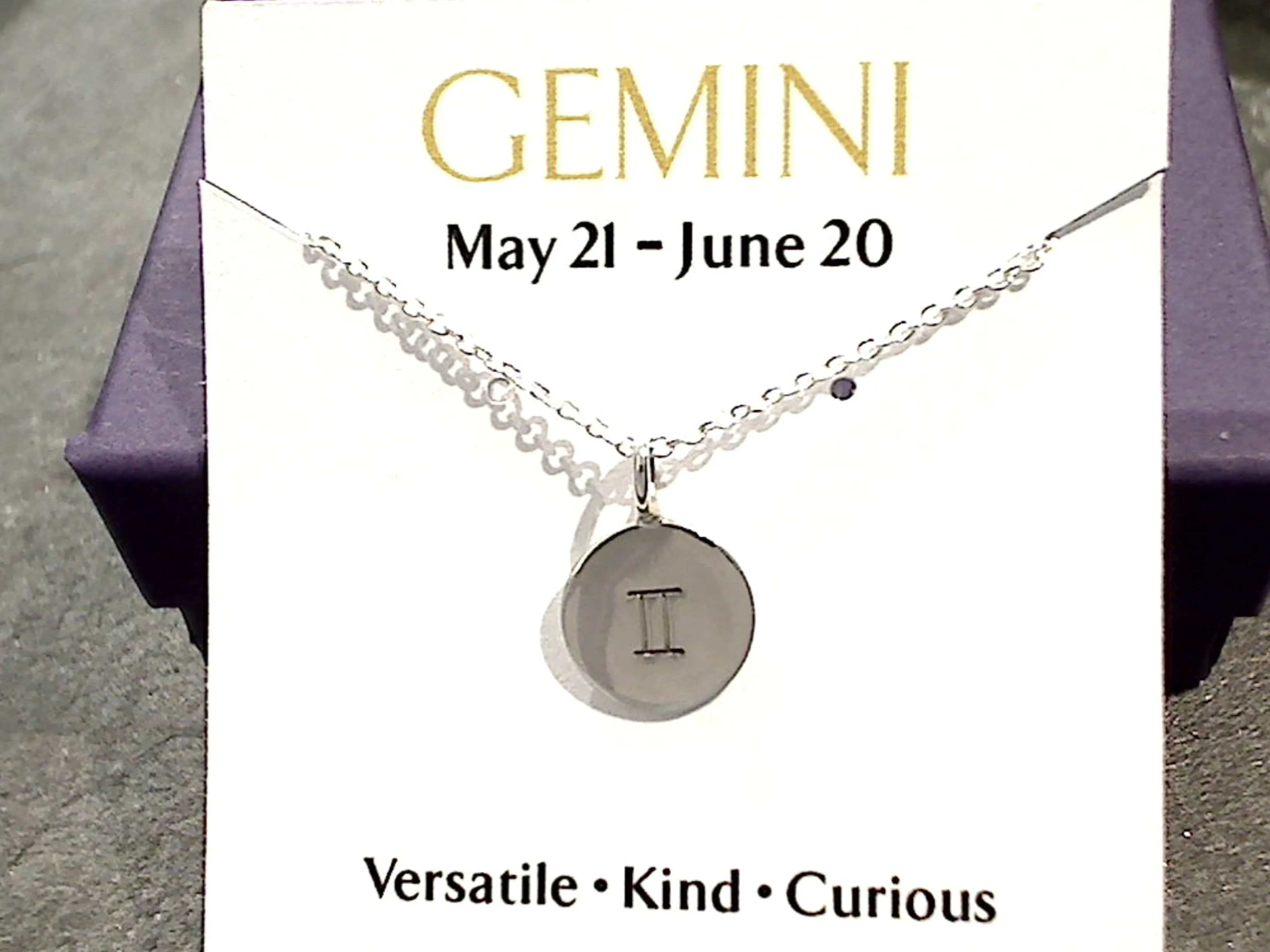 16" - 18" Sterling Silver Gemini Zodiac Necklace