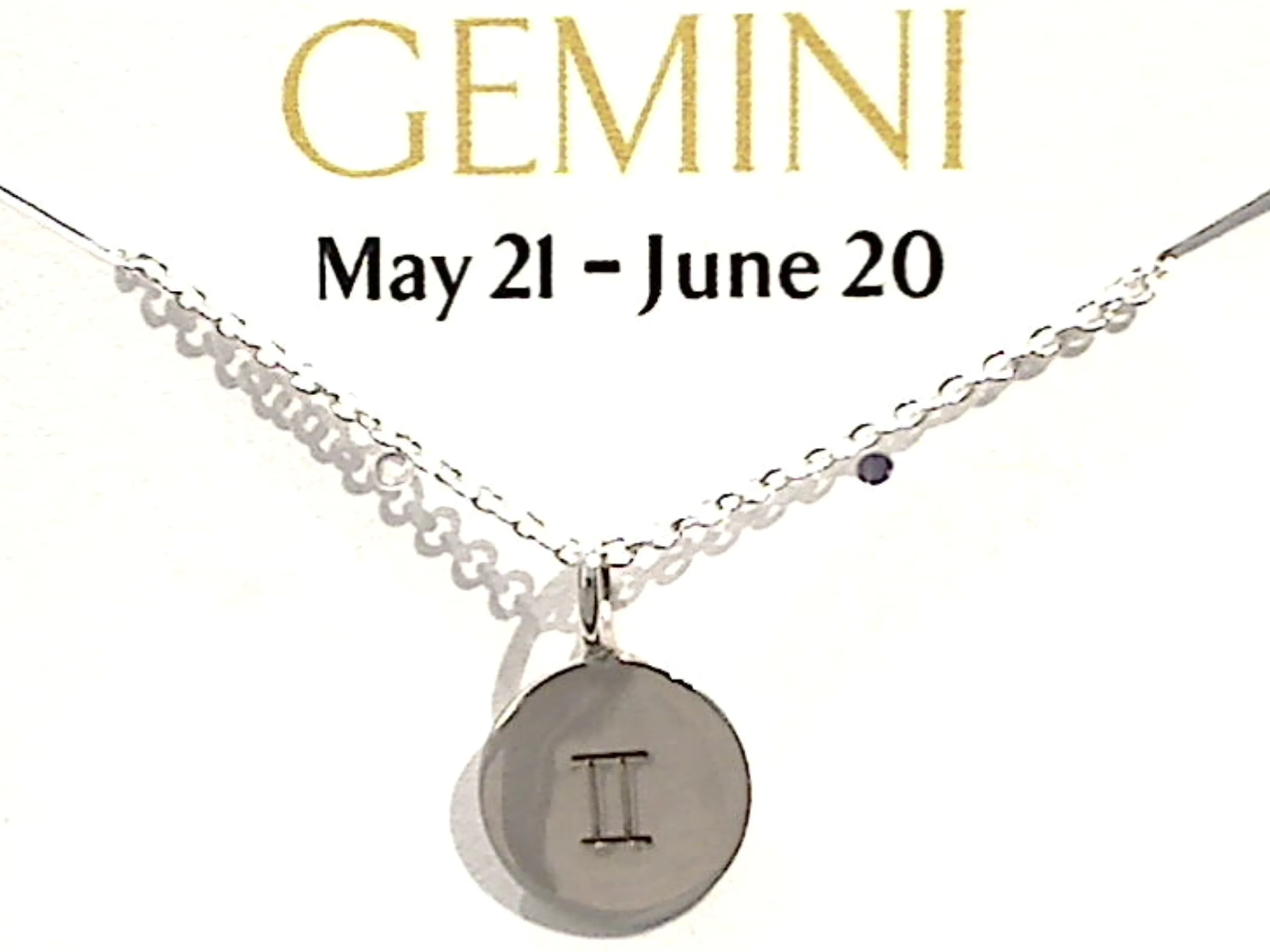 16" - 18" Sterling Silver Gemini Zodiac Necklace