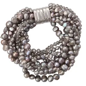 236-07 | 10-STRAND GRAPHITE QUARTZ BRACELET