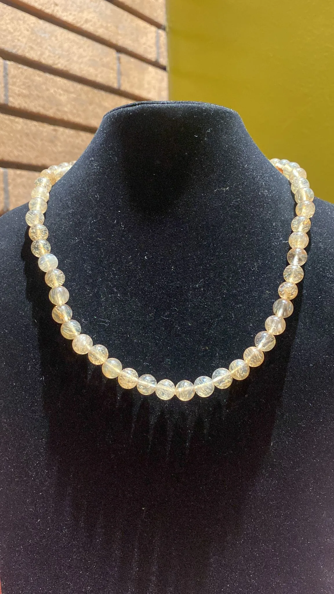 8MM Rutilated Quartz Bead Stretchy Cord Necklace/Bracelet/Anklet