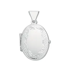 925 Sterling Silver Oval Shaped Locket Pendant Necklace