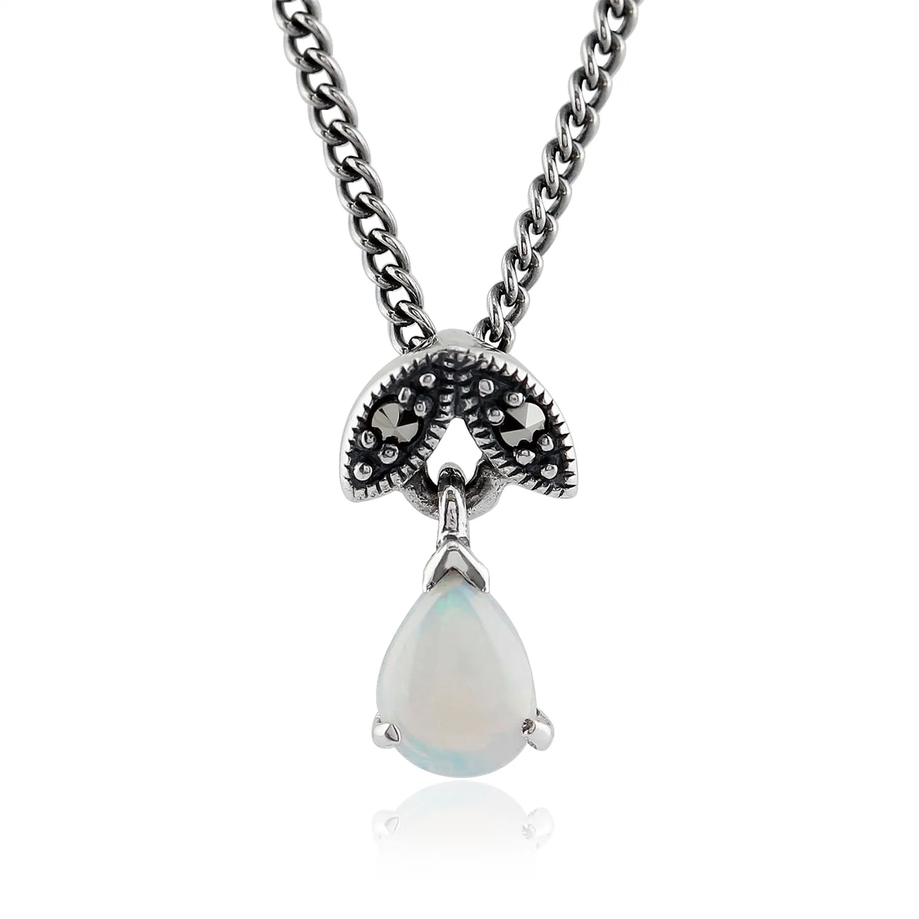 925er Sterlingsilber Opal 18zoll Halskette