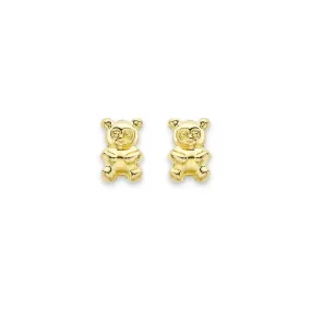 9ct Gold Teddy Bear Earrings - 6mm