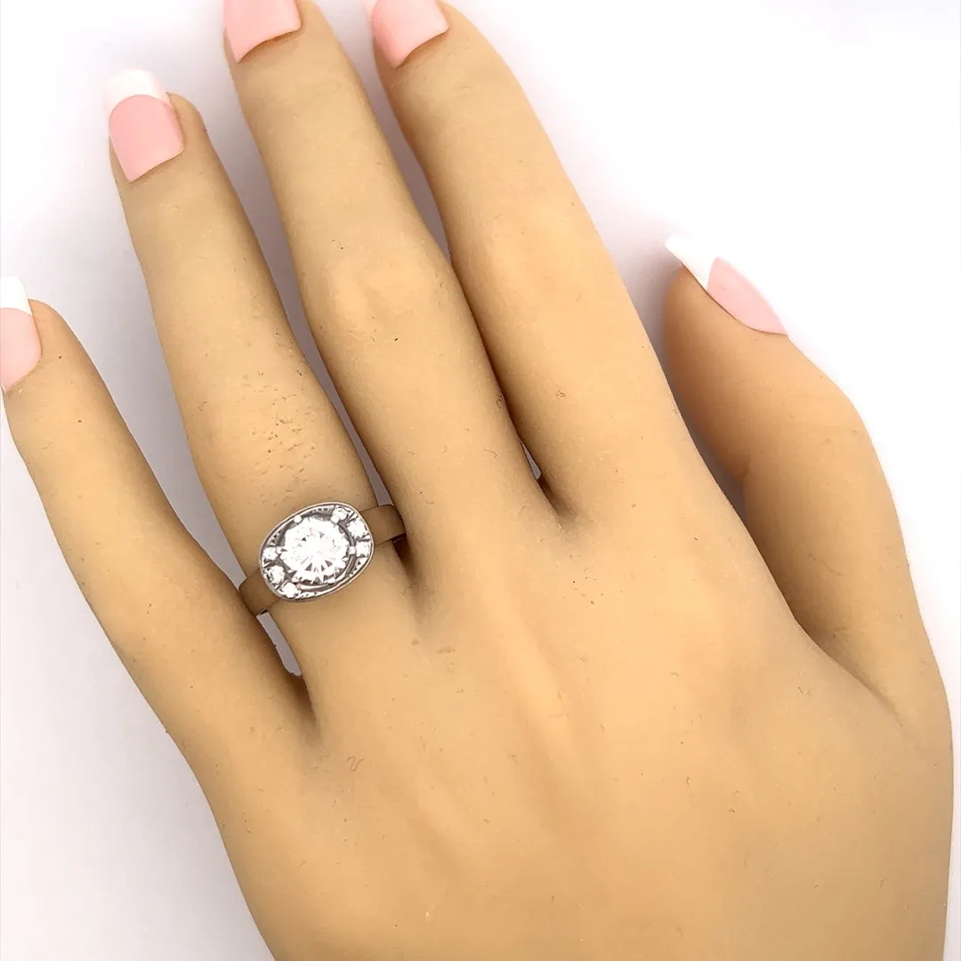 9ct White Gold Cubic Zirconia Cocktail Ring