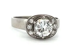 9ct White Gold Cubic Zirconia Cocktail Ring