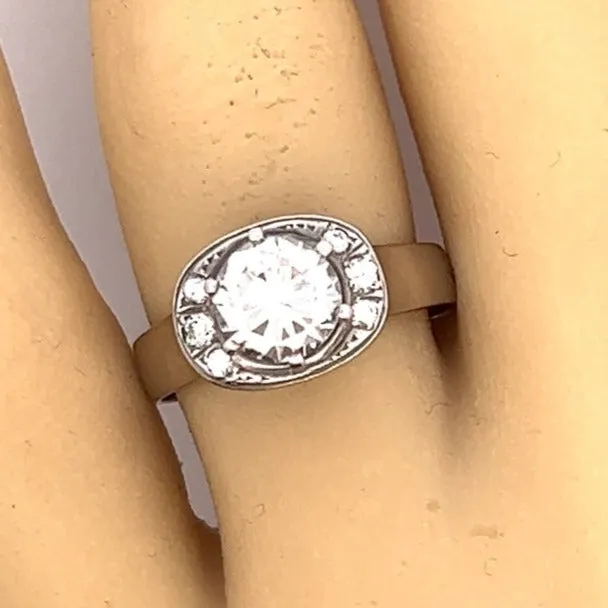9ct White Gold Cubic Zirconia Cocktail Ring