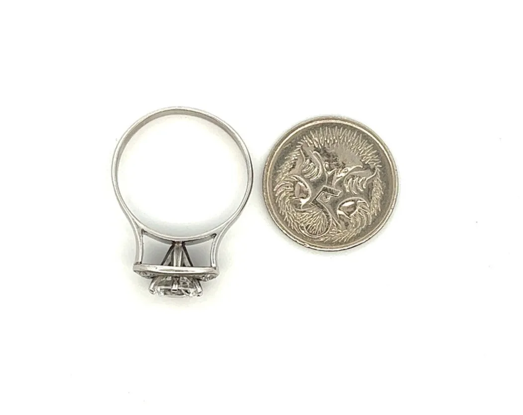 9ct White Gold Cubic Zirconia Cocktail Ring