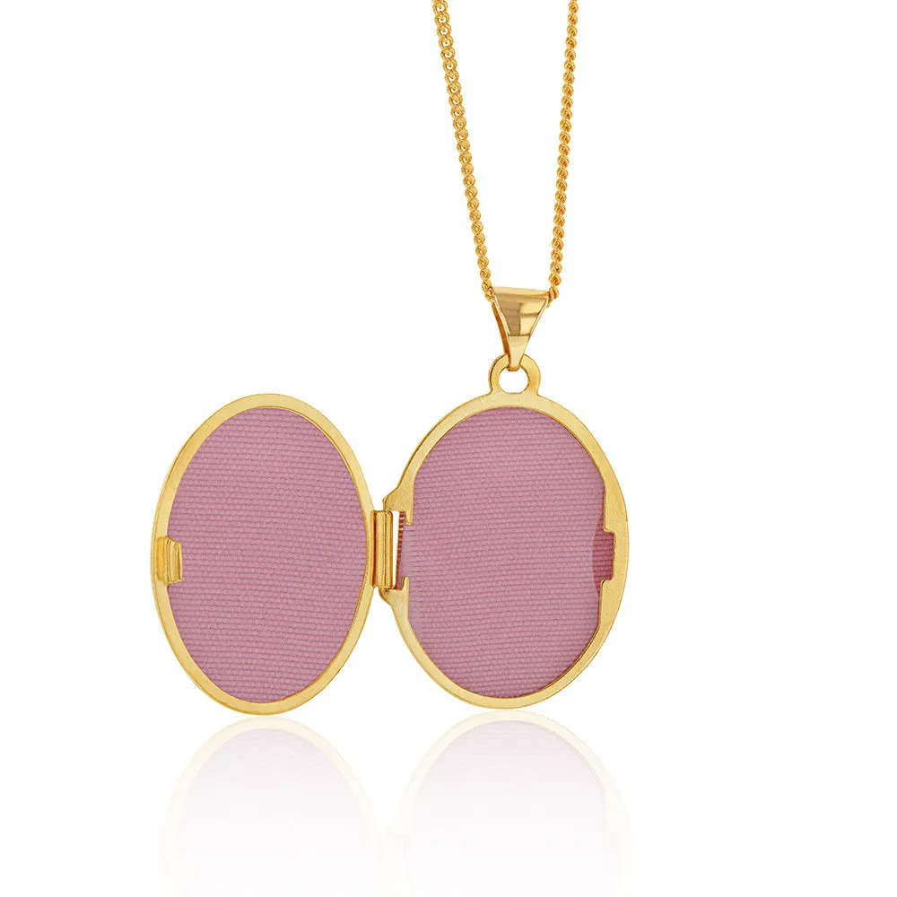 9ct Yellow Gold Oval Diamond Locket Pendant