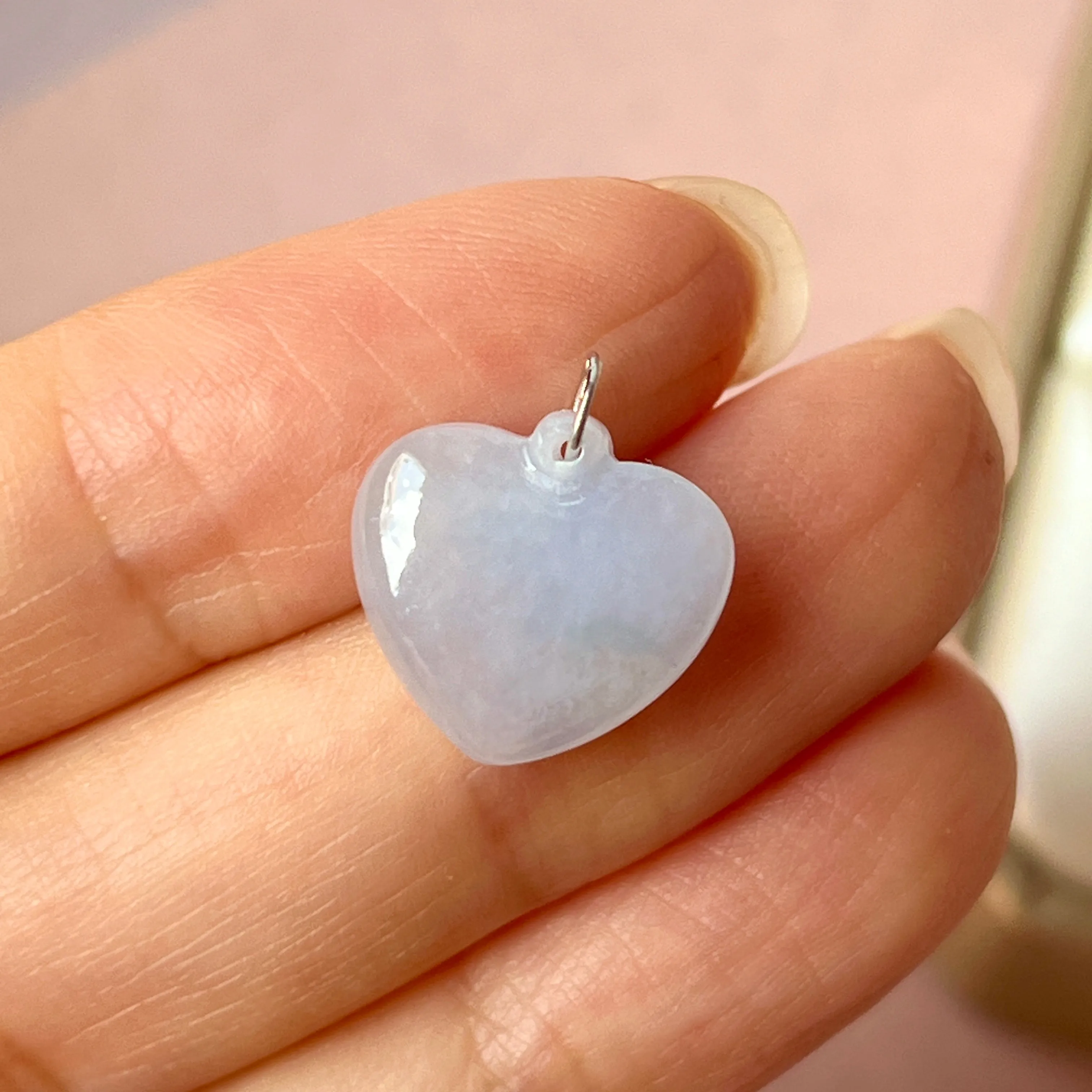 A-Grade Lavender Jadeite Heart Pendant No. 172526