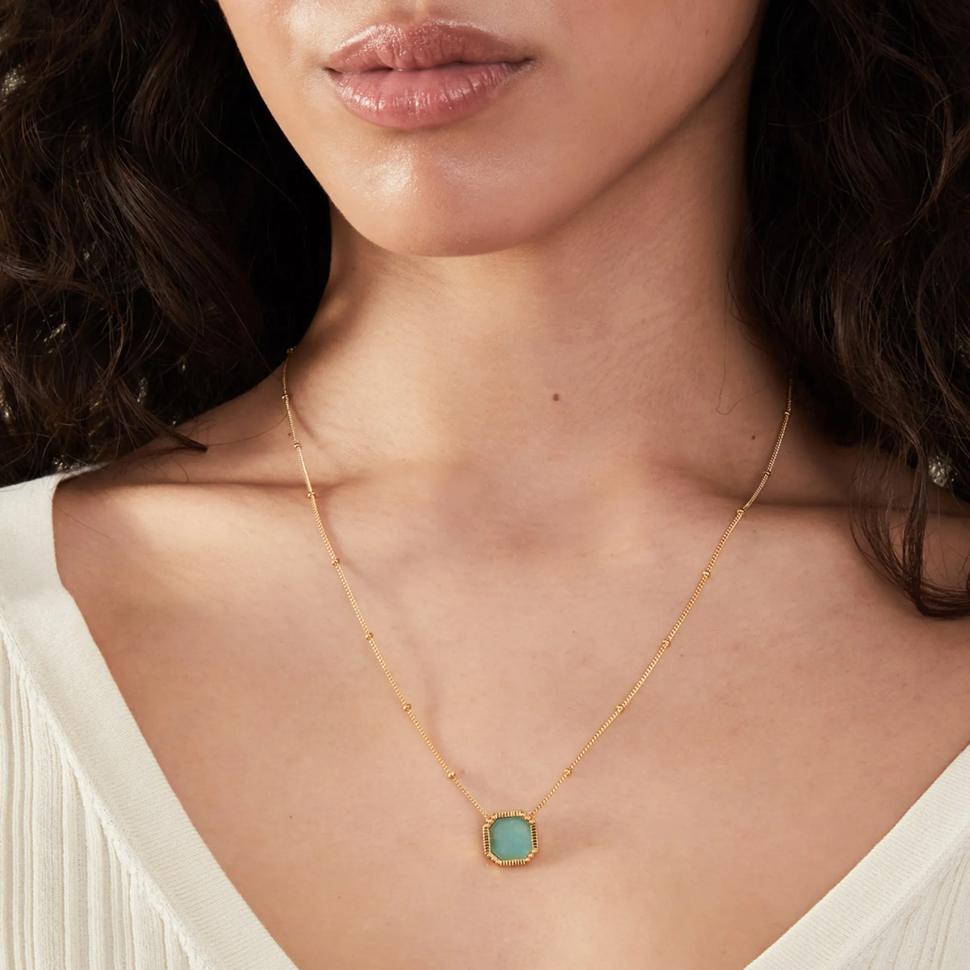 Accessorize London Women 14k Gold-Plated Quartz Healing Necklace