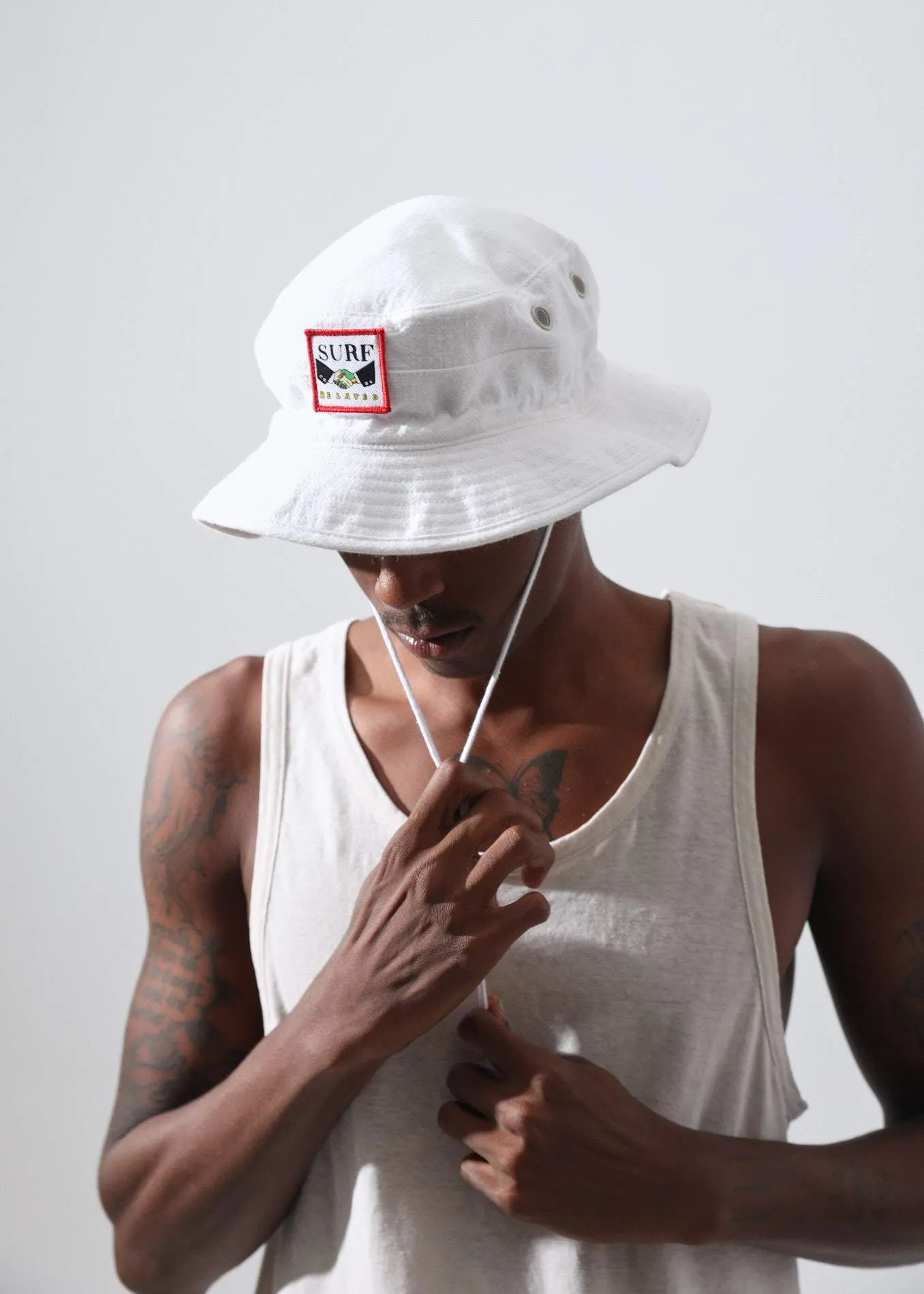 Afends Unisex Surf Related - Hemp Bucket Hat - White