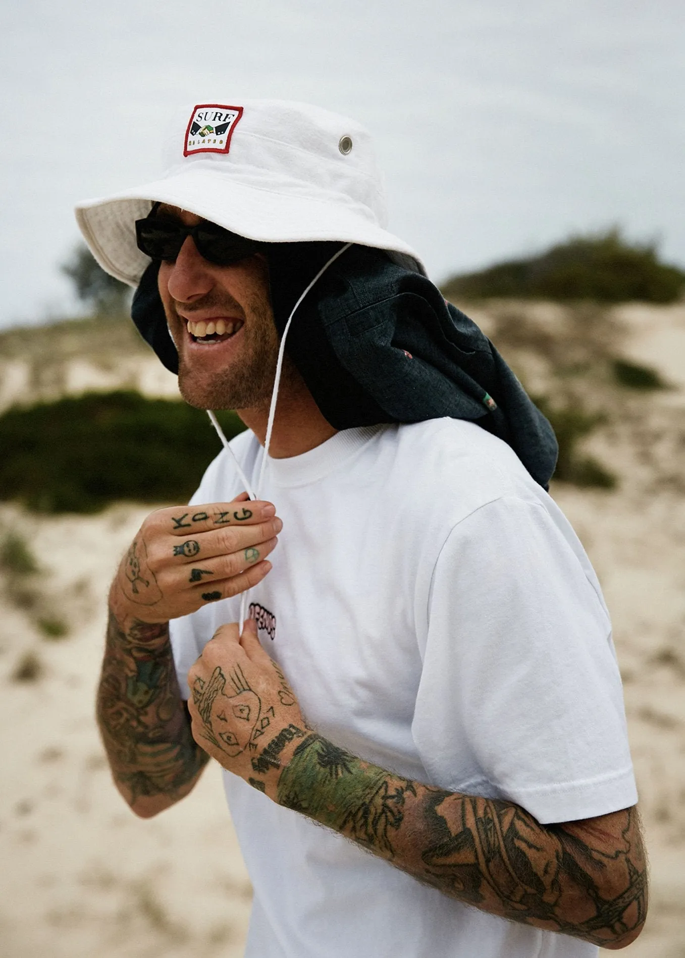Afends Unisex Surf Related - Hemp Bucket Hat - White