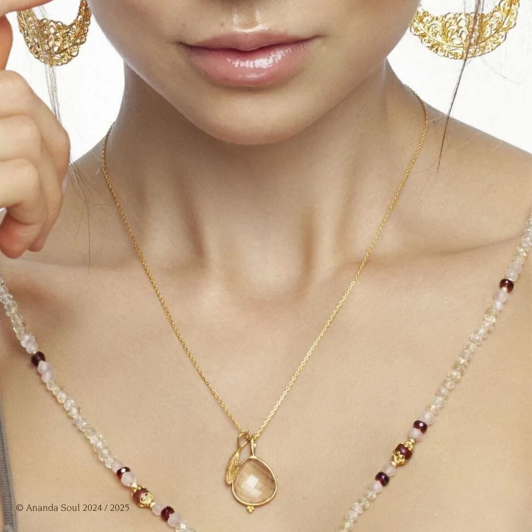 Angel Whispers Necklace • Rose Quartz