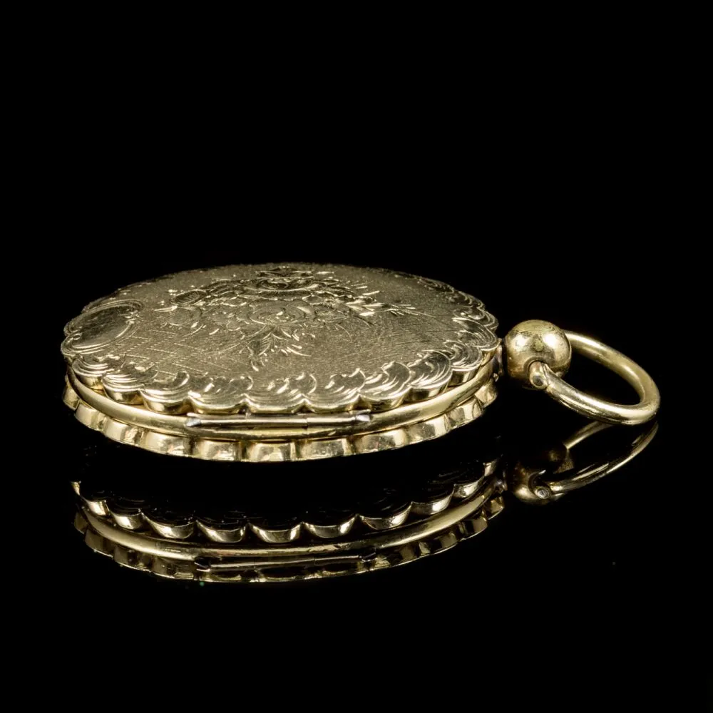 Antique Victorian 9Ct Gold Back And Front Family Locket Circa 1900