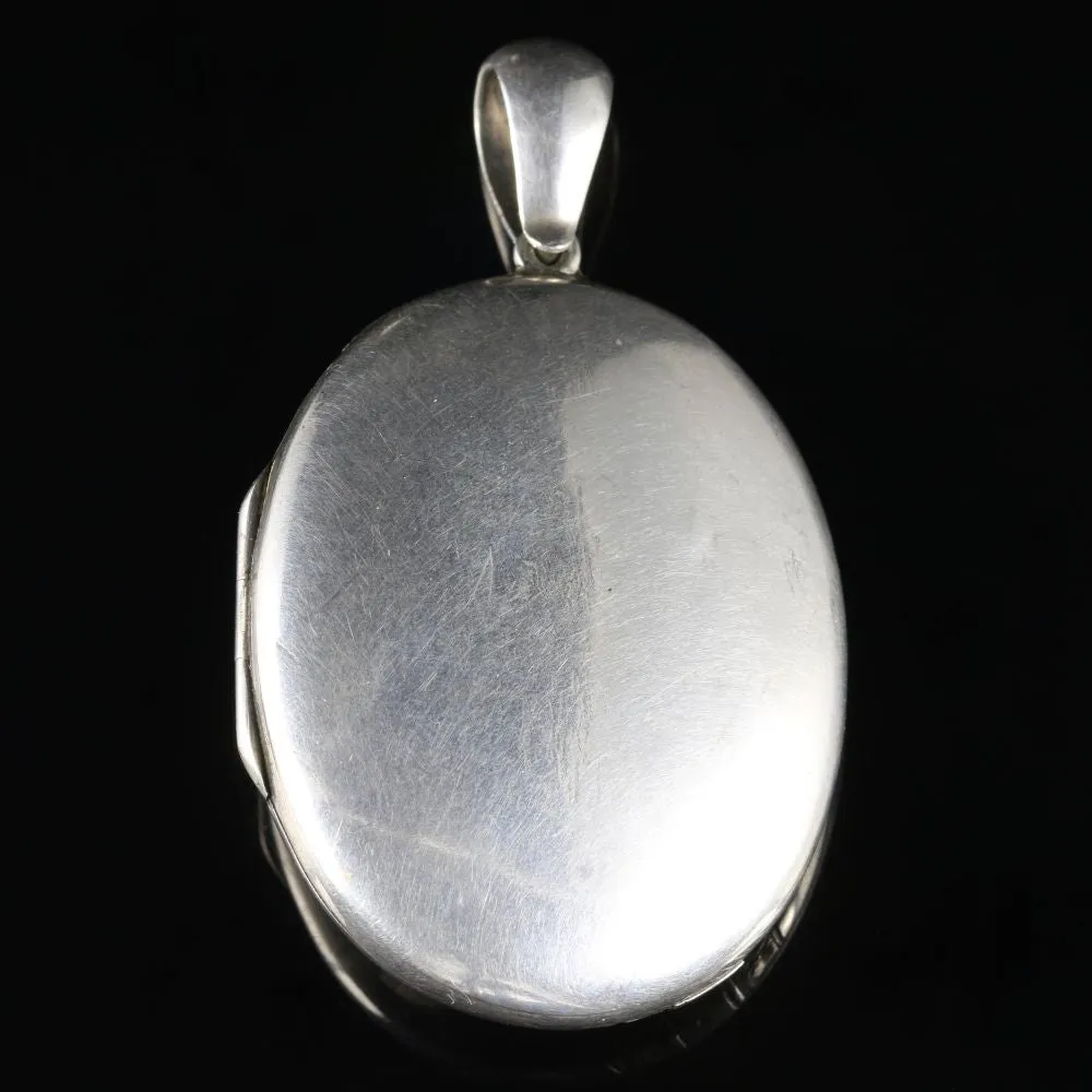 Antique Victorian Buckle Locket Silver Circa 1870