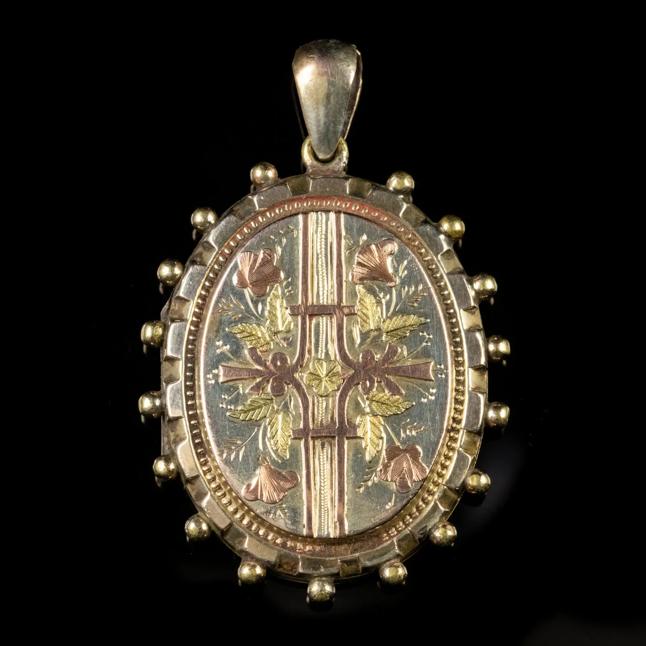 Antique Victorian Forget Me Not Locket 18Ct Gold Circa 1890