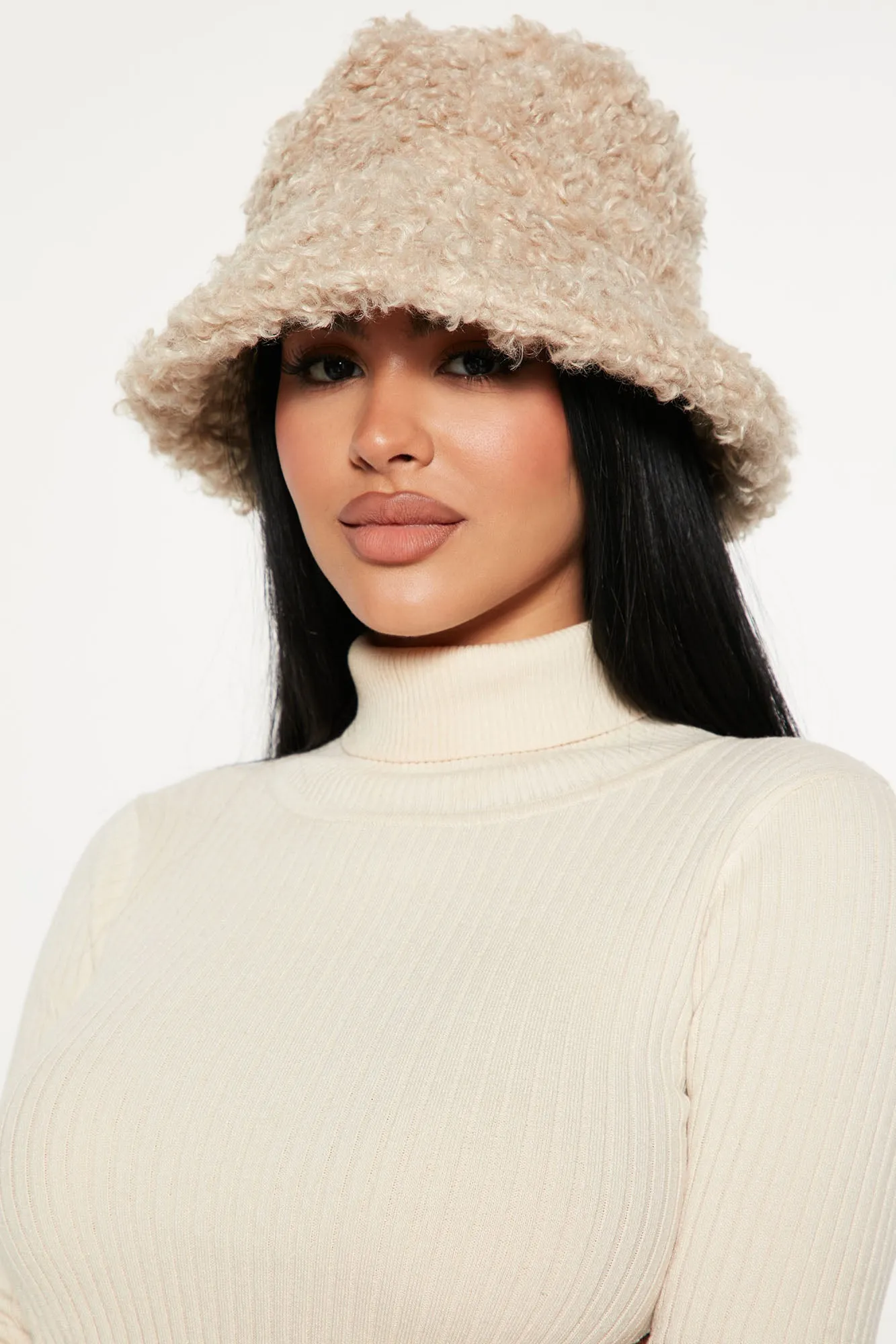 Anything Fur You Bucket Hat - Beige