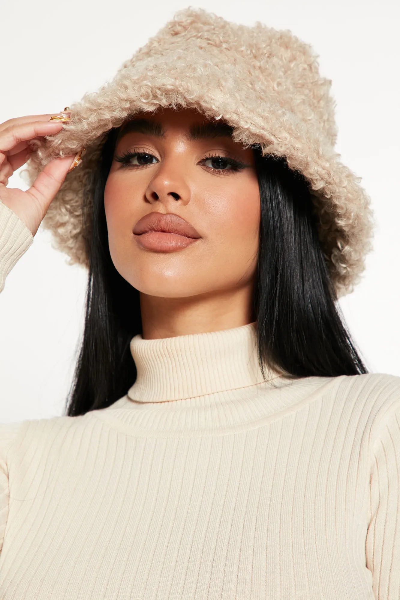 Anything Fur You Bucket Hat - Beige