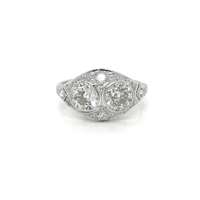 Art Deco 2.45 Carat Diamond Plaque Filigree Ring