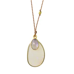 Australian Opal   Tanzanite Necklace