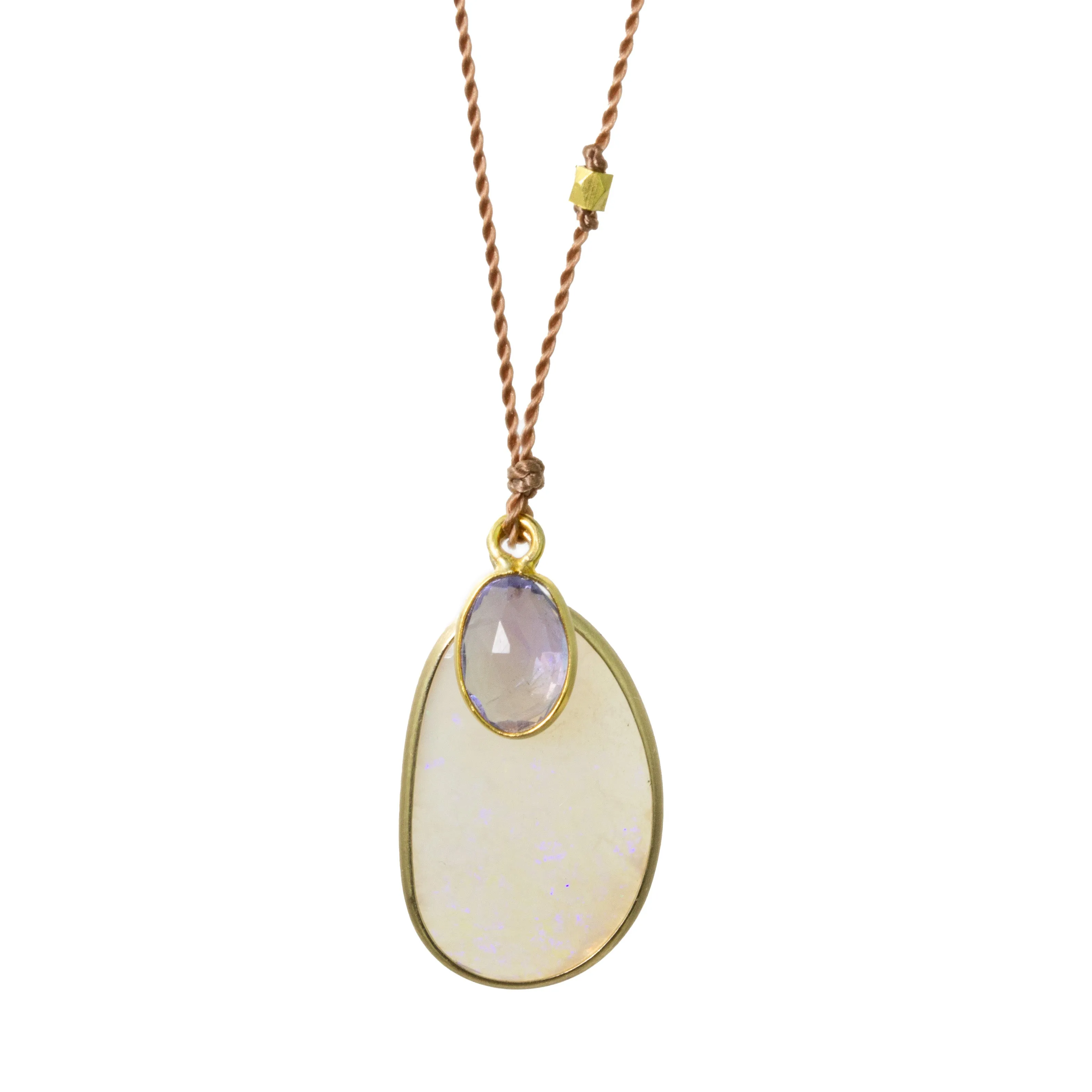 Australian Opal   Tanzanite Necklace