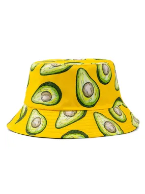 Avocado Print Yellow Bucket Hat