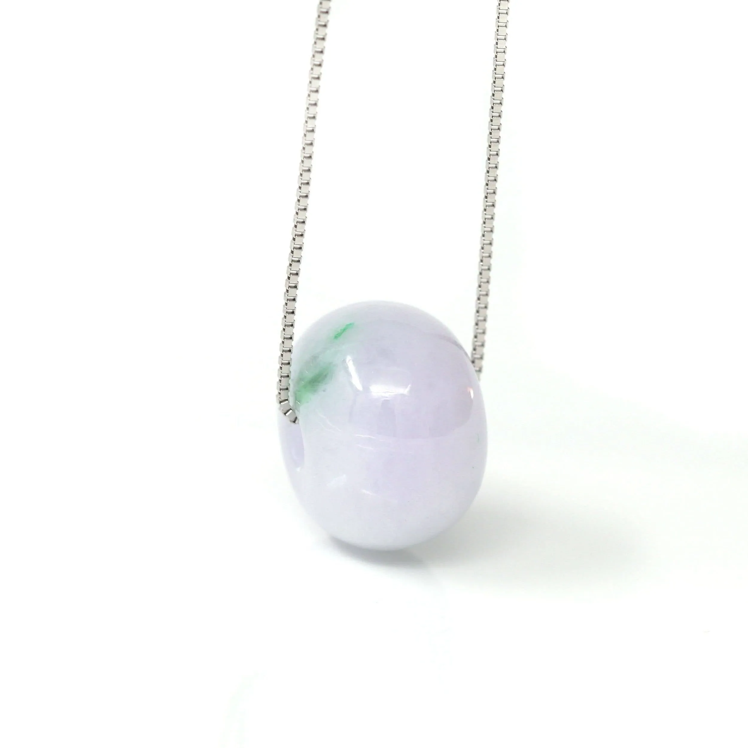 Baikalla™ "Good Luck Button" Necklace Real Lavender Jade Lucky KouKou Pendant Necklace
