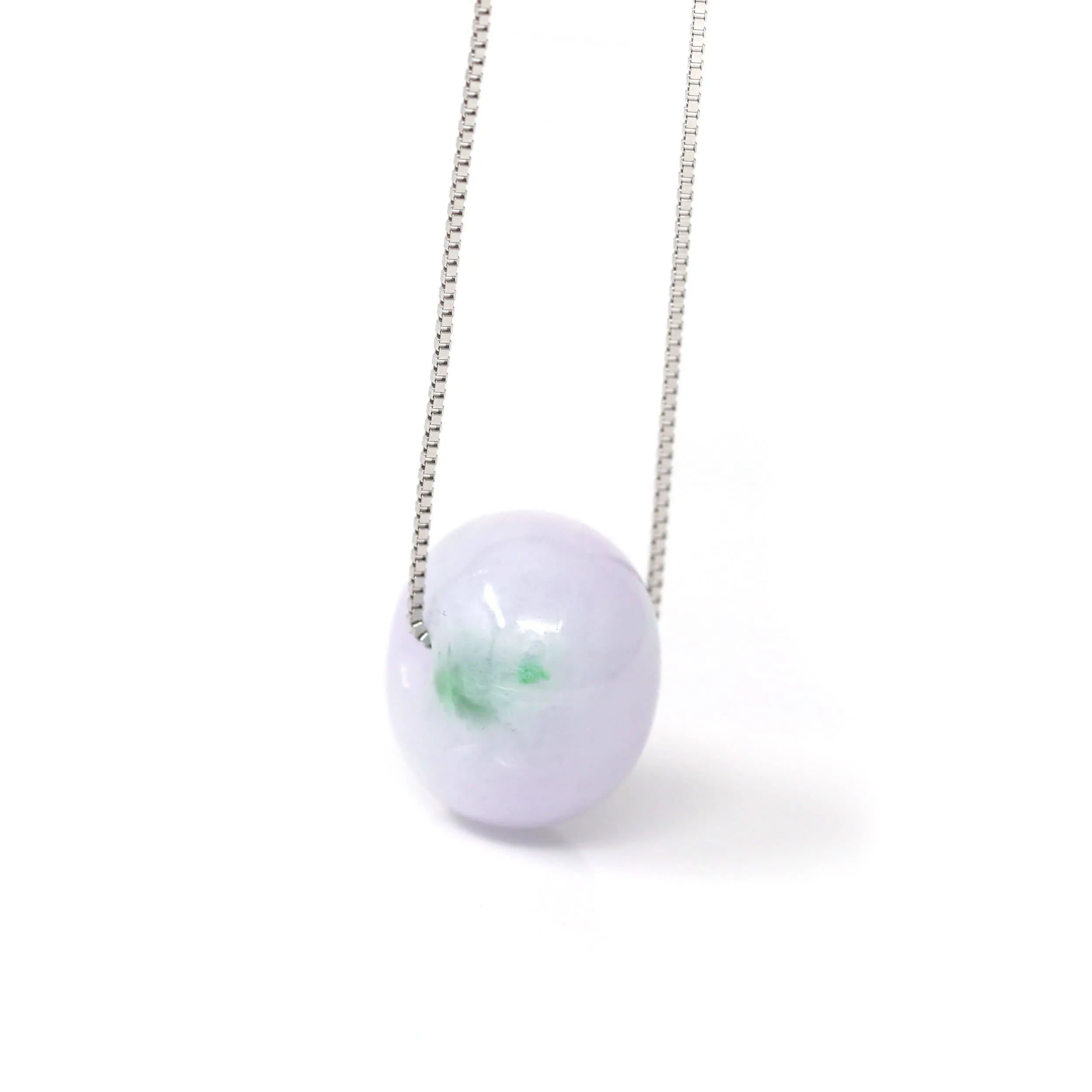 Baikalla™ "Good Luck Button" Necklace Real Lavender Jade Lucky KouKou Pendant Necklace