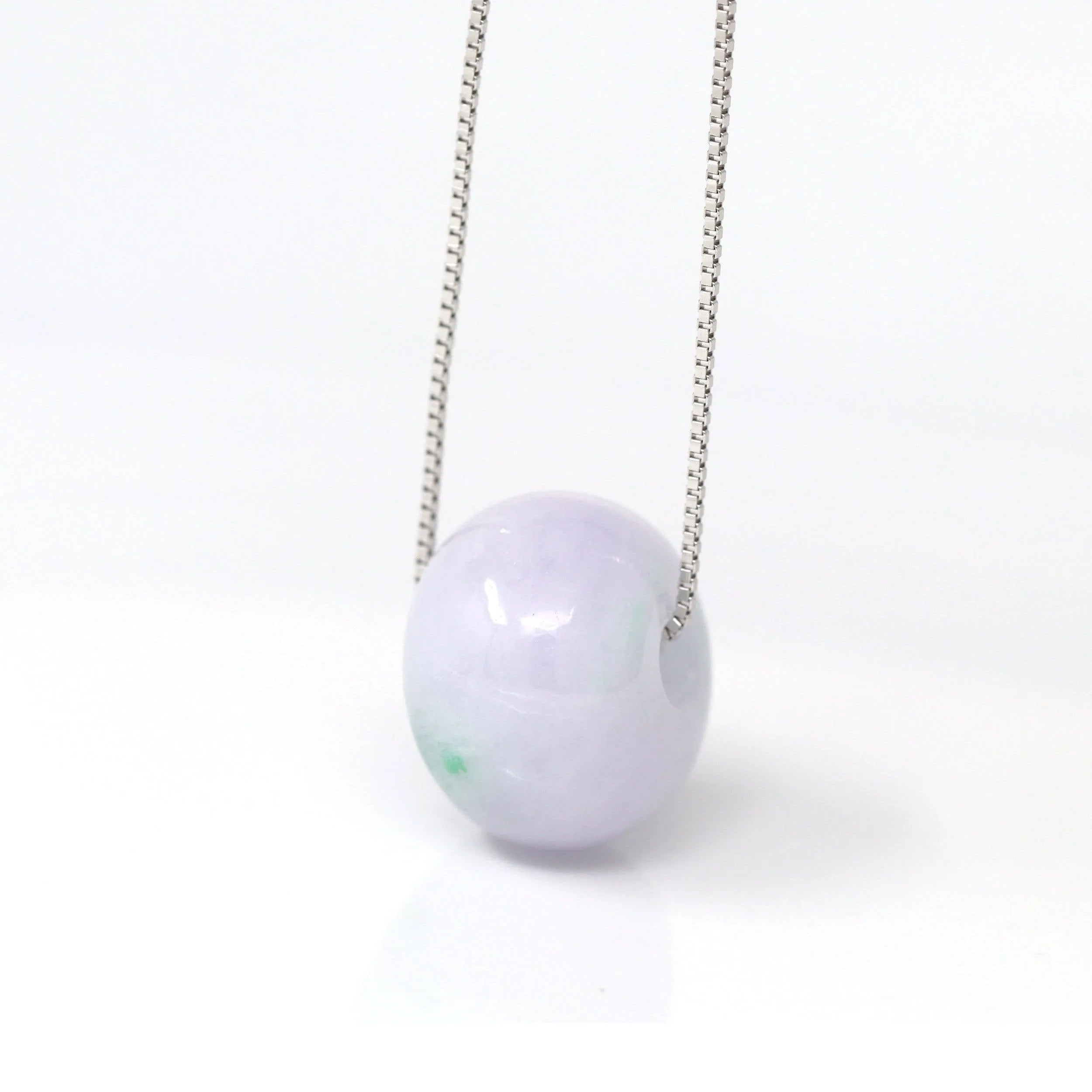 Baikalla™ "Good Luck Button" Necklace Real Lavender Jade Lucky KouKou Pendant Necklace