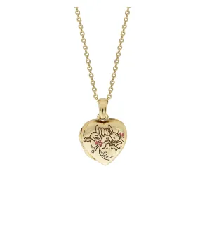 Beatrix Potter Sterling Silver Sleeping Bunnies Heart Locket Necklace