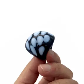 Black and White Glass Dome Cocktail Ring