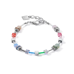 Bracelet GeoCUBE® Multitask 4-in-1 summer multi pastel-silver
