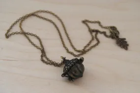 Brass Acorn Locket | Fall Acorn Necklace | Nature Jewelry | Woodland Acorn Locket