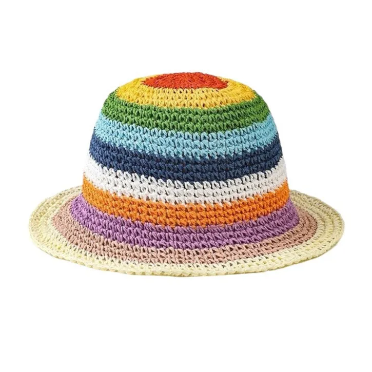 Bucket Crochet Hat Stripe Multicolor