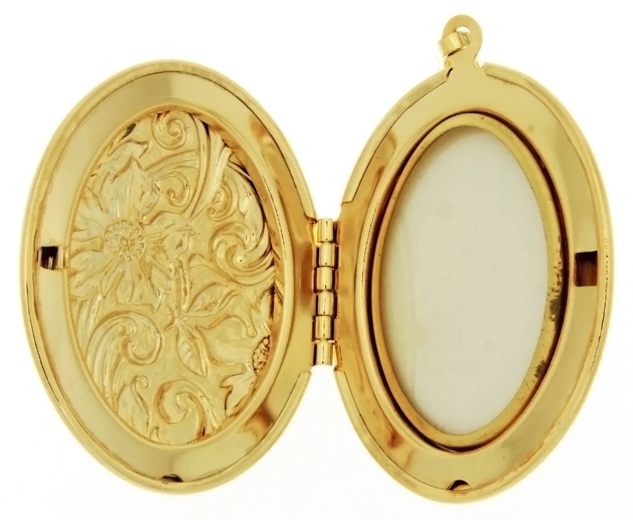 Cabochon Setting Locket Oval Pendant Holds 18x25 mm Oval Cabochon
