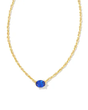 Cailin Crystal Pendant Necklace In Gold - Blue Crystal
