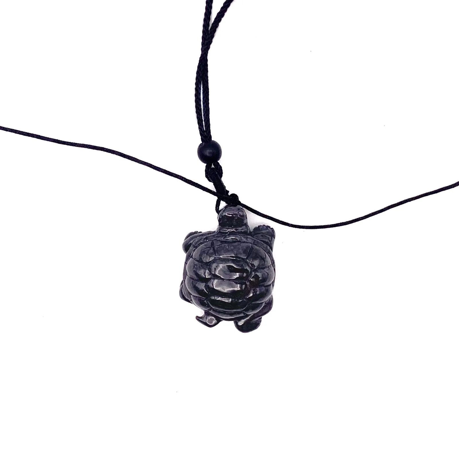 Certified Black Burma Natural A Jade Jadeite Pendant Turtle Necklace