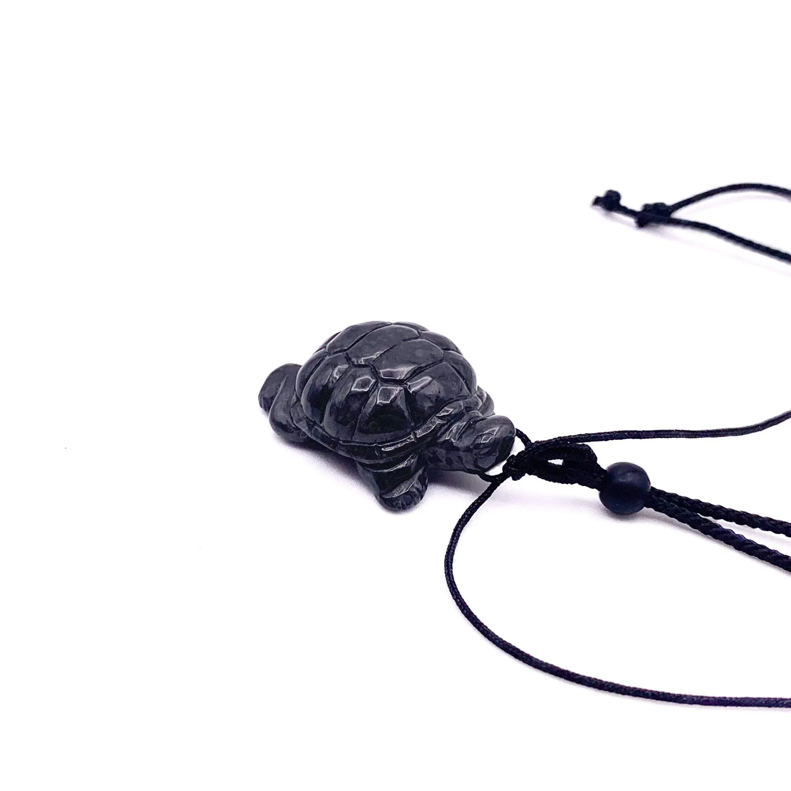 Certified Black Burma Natural A Jade Jadeite Pendant Turtle Necklace