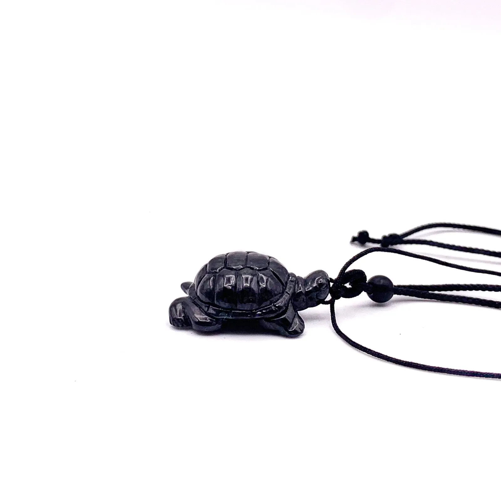 Certified Black Burma Natural A Jade Jadeite Pendant Turtle Necklace
