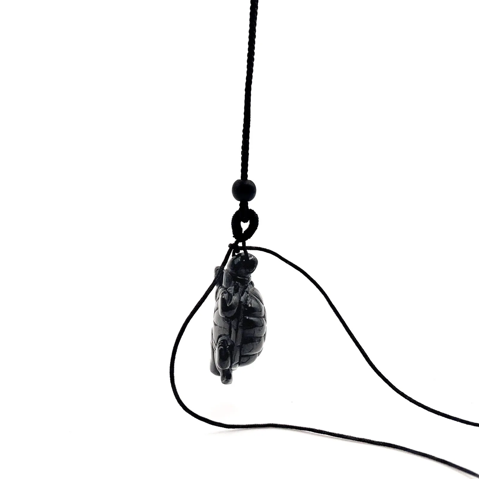 Certified Black Burma Natural A Jade Jadeite Pendant Turtle Necklace