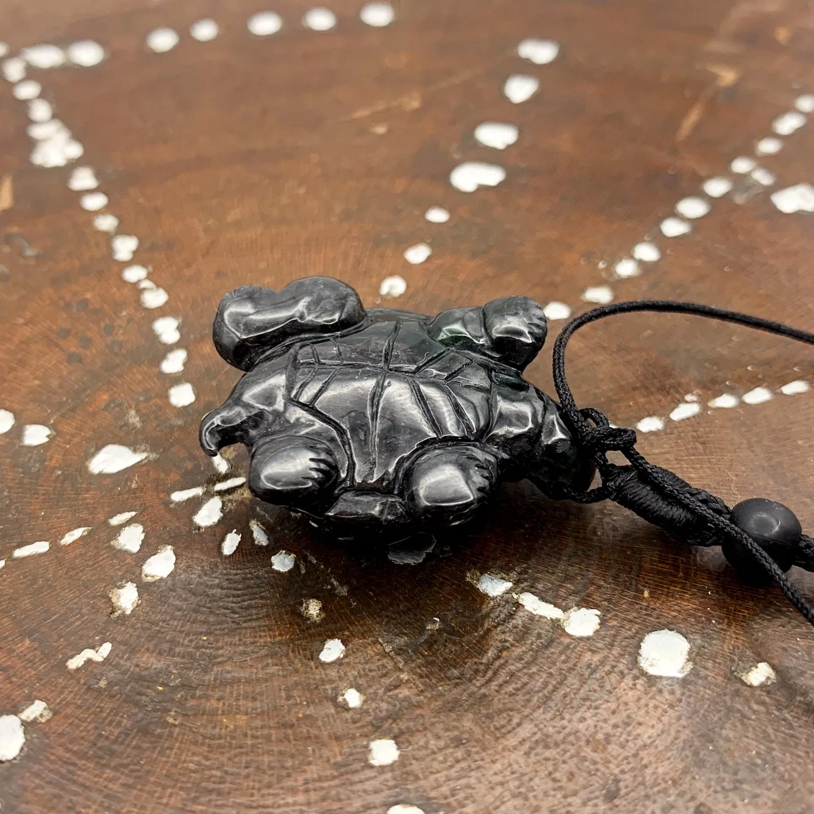 Certified Black Burma Natural A Jade Jadeite Pendant Turtle Necklace