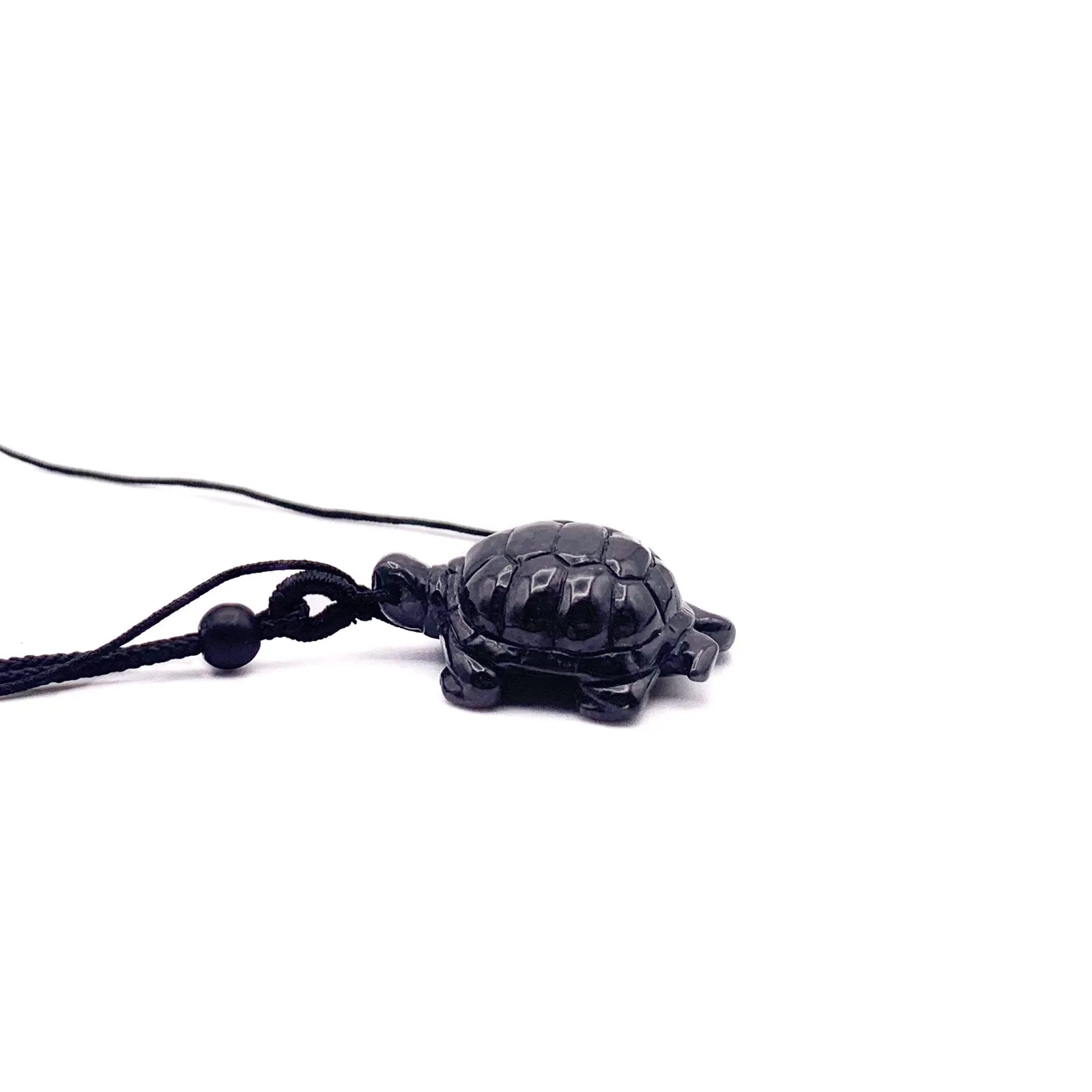 Certified Black Burma Natural A Jade Jadeite Pendant Turtle Necklace