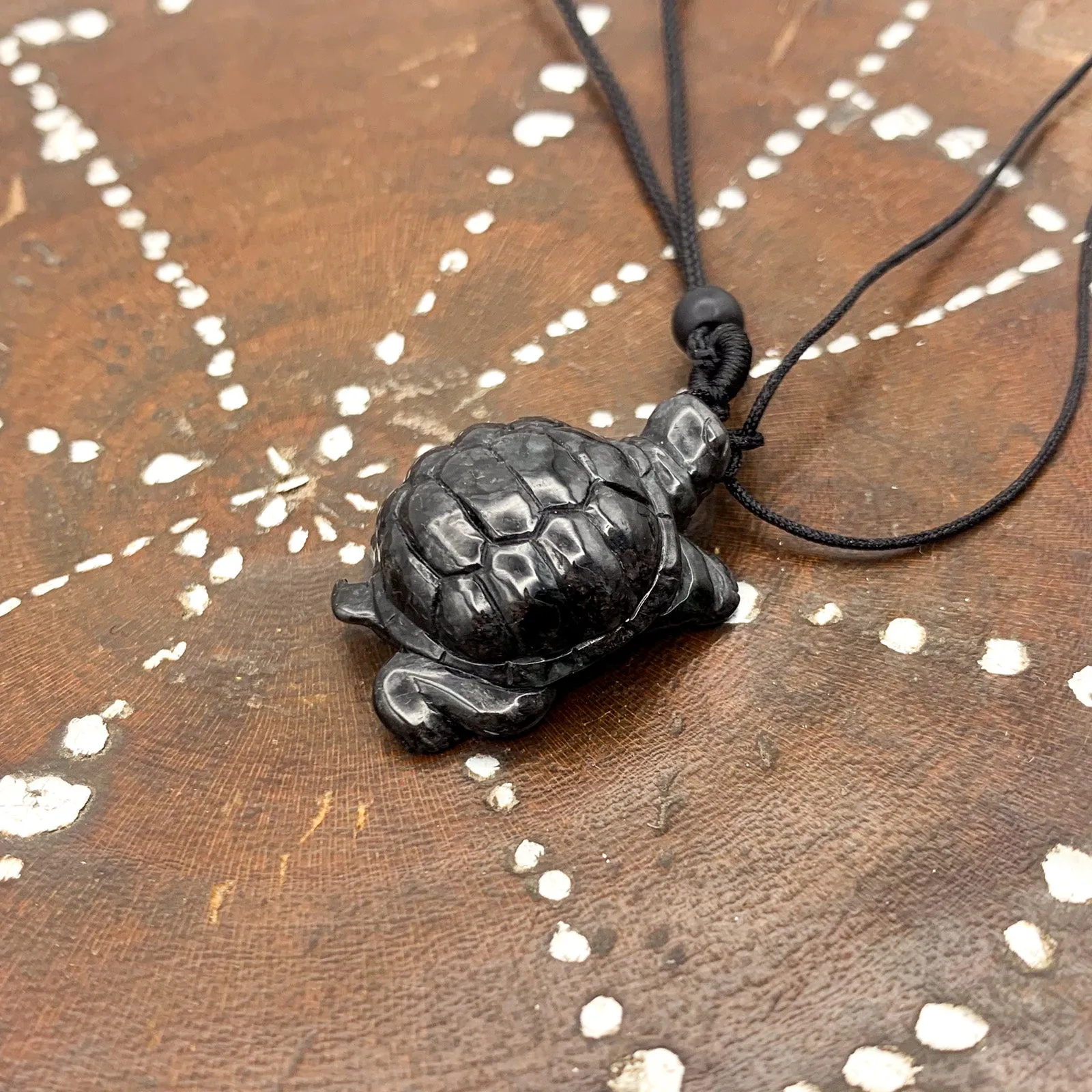 Certified Black Burma Natural A Jade Jadeite Pendant Turtle Necklace