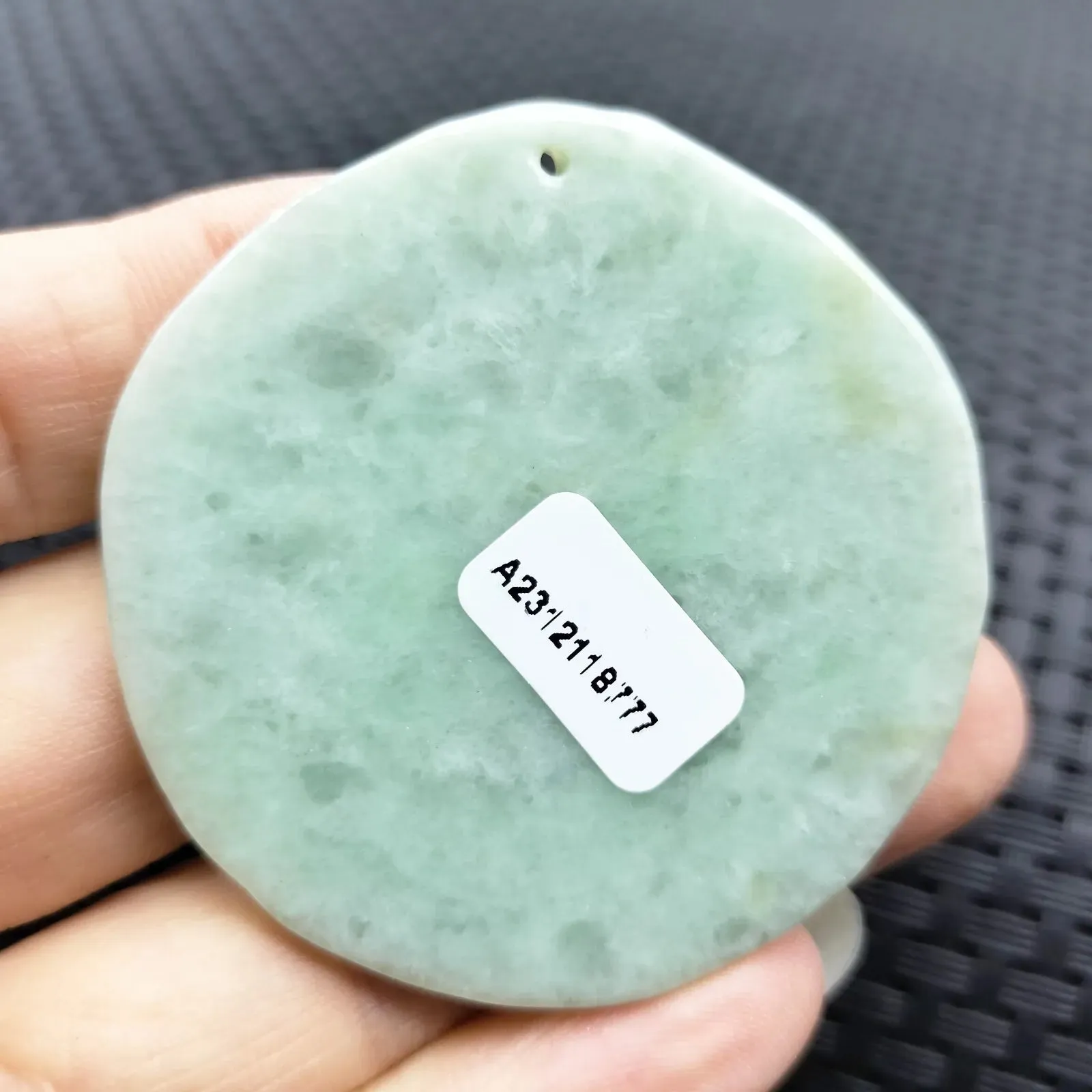 Certified Green Natural Type A Jade Jadeite Carved Double Fish Bead Pendant Necklace
