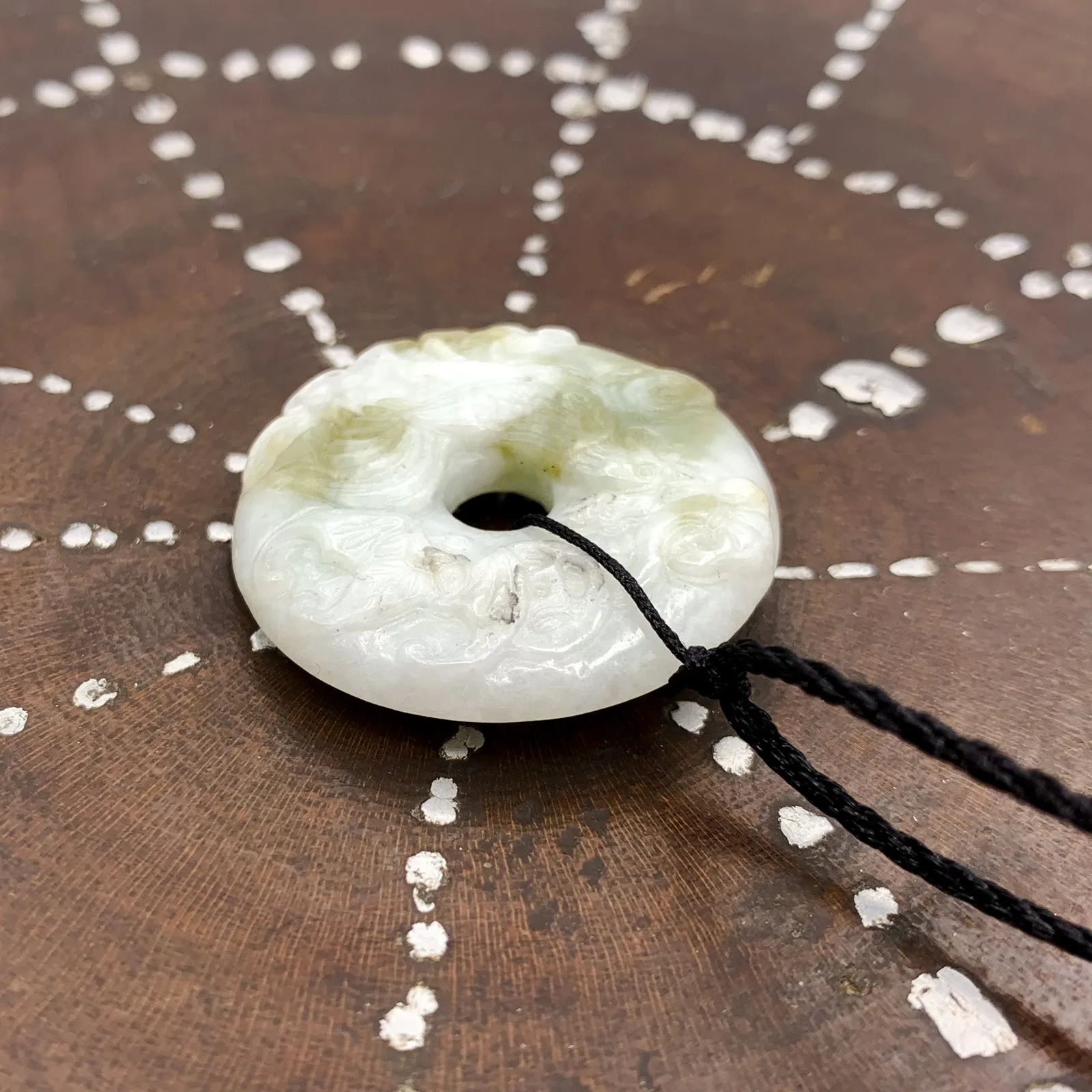 Certified Natural Type A Jade Jadeite Carved Rooster Cock Hen Ruyi  Pendant Necklace